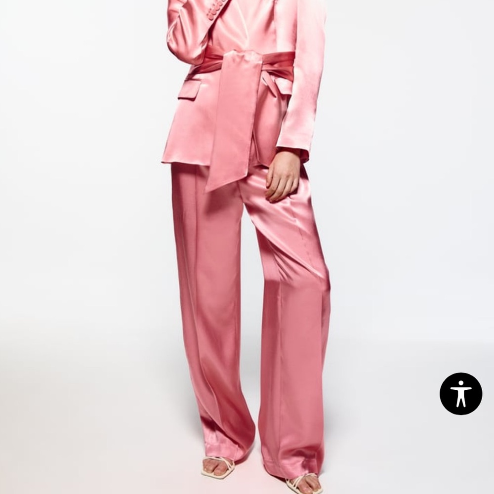 Zara Pink Wide Leg Pants